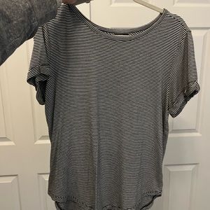 Black and white striped short sleeve tee from target. Scoop neck